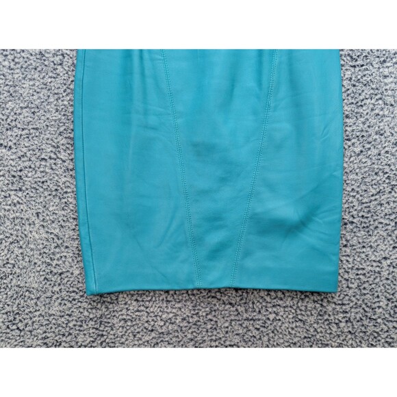 VTG Pelle Studio Western Leather Midi Skirt Size 8 Cowgirl Country Cowboy Blue - Picture 4 of 15